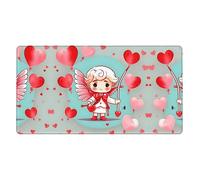 Cute Loving boy Extra Large Rubber Mouse pad 16x29.5in, Thickened Design, Suitable for Office, Study, Laptop, Thickened Design