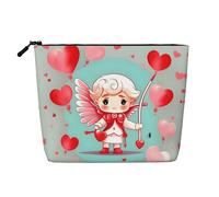 Cute Loving boy Single-Layer Linen-Look Makeup Pouch with Zipper Ensuring for Your Daily or Travel Needs
