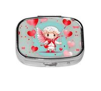 Cute Loving boy Square mini Pill Box, Travel Pill Box, can be Put into Wallet or Pocket to Store a Variety of Small Items