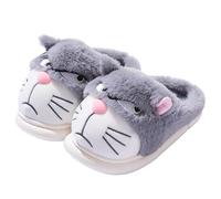 Cute Lucifas Cat Plush Slippers for Women, Cozy Cartoon Kitty Footwear, Fluffy Cotton Slippers for Winter, Warm House Shoes, Comfortable Indoor Footwear, Novelty Slippers for Home, Size 27-29cm