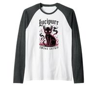 Cute LUCIPURR Cat Smoke Catnip Horror Movie Wizard My Meowdy Raglan Baseball Tee