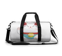 Cute Lucky Cat Sport Duffel Bag Gym Bag Weekend Overnight Bag for Travel Camping Hiking Beach 45x23x23cm