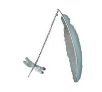 Cute Luminous Metal Feather Bookmarks Book Marks for Students Teachers Beautiful Book Accessories(Dragonfly)