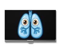 Cute Lungs Business Card Wallet Credit Card Holder Metal Square Small Pocket Purse