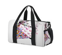 Cute Magic Butterfly Girl Sports Duffel Bag Weekend Overnight Bag Tote Holdall Casual Travel Gym Duffel Bags for Kids Girls Boys Women Men