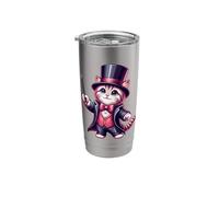Cute Magic Kitten Adorable Cat Magician Top Hat Wand Magical Stainless Steel Insulated Tumbler