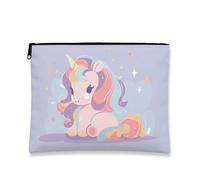 Cute Magical Horse Cosmetic Bag, Colorful Cartoon Makeup Pouch for Girls, Portable Small Zip Organizer, Perfect for Travel and Everyday Use, Lavender, 7x9 Inch, Magical Horse