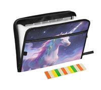 Cute Magical Horse Pastel 13 Pocket Expanding File Folder with Labels A4 Document Organizer with Zipper