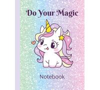 Cute Magical Unicorn Notebook: Kawaii Primary Story Journal for Kids; Large 8.5x11 Half Page Lined Draw and Write Composition Book; Dotted Midline for Preschool, Kindergarten, K-2, Ages 4-7