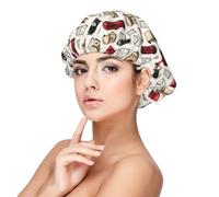 Cute Mailbox Print Satin Silk Bonnet for Sleeping Women, Adjustable Double Layer Satin Hair Bonnet for Curly Hair Night Sleep Cap Women