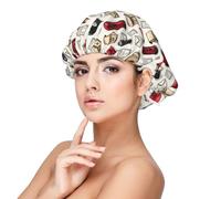 Cute Mailbox Print Satin Silk Bonnet for Sleeping Women, Adjustable Double Layer Satin Hair Bonnet Night Sleep Cap for Curly Hair