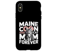 Cute Maine Coon Cat Mom Forever Lovers Case for iPhone X/XS