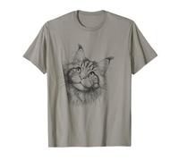 Cute Maine Coon Cat Peeking Design T-Shirt