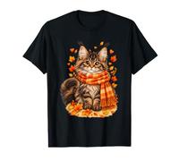 Cute Maine Coon Kitten Cozy Fall Scarf Thanksgiving Autumn Value Graphic T-Shirt