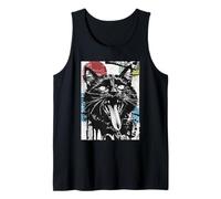 Cute Maine Coon Punk Cat Feline Animal Abstract Graffiti Art Tank Top