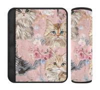 Cute Maine Cooncats Rose Gold 2 pcs Seatbelt Covers for Women Stop seat Belt Cutting into Neck for Bag forro para cinturon de seguridad