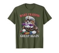Cute Make Crayons Great Again Soldier Brother Military Meme T-Shirt