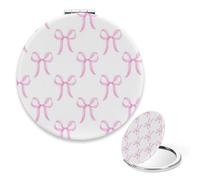 Cute Make Up Mirror, 1X/2X Round Pocket Mirror for Women, Travel Size Makeup Pu Leather Portable Mirrors, Mini Essentials for Handbag Handheld Mirrors, Birthday Gifts Girls, Teenage Girls Gift