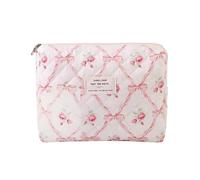 Cute Makeup Bag Flower Quilted Storage Organizer for Travel and Everyday Use Ideal for Cosmetics and (B, One Size)