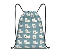 Cute Maltese Dogs Print Women Men Pe Bag Foldable Gym Sack Large Drawstring Backpack For Beach Yoga Gym