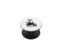Cute Maltese Playing Drums Funny Music Dog Drummer Graphic PopSockets Adhesive PopGrip