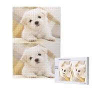Cute Maltese Puppy,1000 Pieces Adults Puzzle Game Challenging Puzzles,Jigsaw Puzzles