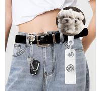 Cute Maltese Puppy Badge Reel Retractable Badge Holder with Keychain Id Clips for Badges Lightweight Plastic Name Card Holders for Nurses Office Teacher