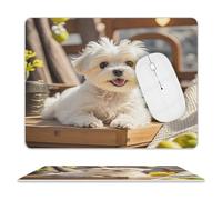 Cute Maltese Puppy Dog Mouse Pad Mouse Mat 10 X 8 Inch