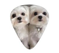 Cute Maltese Puppy Guitar Picks Gift Set - Smooth Durable Plectrums For Acoustic, Electric & Bass Guitar, Perfect Present For Guitar Lovers & Musicians