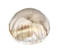 Cute Maltese Puppy,Shower Cap Nightcap Double Layer Waterproof Elastic Bath Cap Reusable Hair Cap