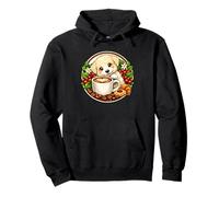 Cute Maltipoo Puppy Dog Cup Coffee + Cake in the Morning Pullover Hoodie