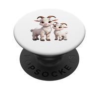 Cute Mama and Baby Goat Cartoon Animal Lovers PopSockets Adhesive PopGrip