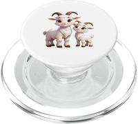 Cute Mama and Baby Goat Cartoon Animal Lovers PopSockets PopGrip for MagSafe