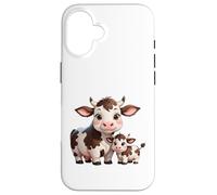 Cute Mama Cow and Baby Calf Farm Animals Case for iPhone 16
