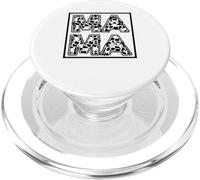 Cute Mama Cow Print Black White Mom Mother Animal Pattern PopSockets PopGrip for MagSafe