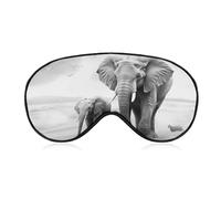 Cute Mama Elephant Sleep Mask Soft Blackout Eye Mask Eye Shade Cover with Adjustable Strap for Men Women