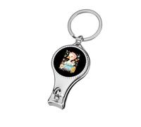 Cute Mama Goose Metal Nail Clippers Sharp Fingernail Clipper with File Portable Corkscrew for Women Men