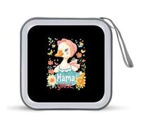 Cute Mama Goose Portable CD Case 40 Capacity DVD Collection Holder Zipper Storage Wallet for Car Home Travel