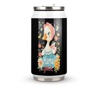 Cute Mama Goose Stainless Steel Coke Tumbler Vacuum Insulated Beverage Cup Travel Coffee Mug with Lid Straw 300ml