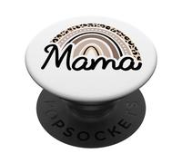 Cute Mama Rainbow Leopard Mom Cheetah Women White PopSockets Adhesive PopGrip