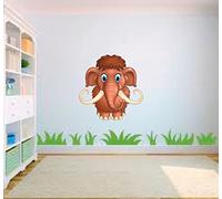 Cute Mammoth Cartoon Nursery Childs Bedroom Removable Vinyl Wall Art Sticker (Large)