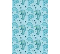 Cute Manatee Journal: Adorable Floral Blue Sea Creature 6 x 9" Notebook with 120 Pages