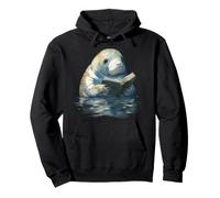 Cute Manatee Reading Book Bookworm Readers Manatee Lover Pullover Hoodie