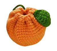 Cute Mandarin Bag, Crochet Drawstring Bag, Cute Purse, Orange Crochet Bag, Cute Purse, Crochet Mandarin Bag, Coin, Chargers for Women
