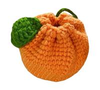 Cute Mandarin Bag | DrawString Crochet Fruit Packets | Orange Shaped Cut Wallet Crochet | Volka Handbag for Women, Charger, Orange Cute Wallet, Crochet Tangerine Bag,