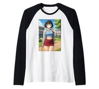 Cute Manga Japanese Girl Positive Be Yourself Message Raglan Baseball Tee