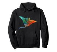 Cute Manta Ray colorful drawing Manta Ray silouhette Pullover Hoodie