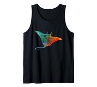 Cute Manta Ray Colorful Drawing Manta Ray Silouhette Tank Top
