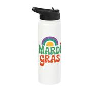 Cute Mardi Gras New Orleans Festival Parade Spring Stainless Steel Insulated Water Bottle