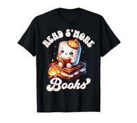 Cute Marshmallow Camping Campfire Funny Read Smore Books T-Shirt